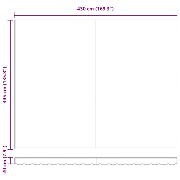 Skrovita tenda Zelena i žuta 450 × 350 cm Poliester i čelik - Zelena / 450 × 350 cm