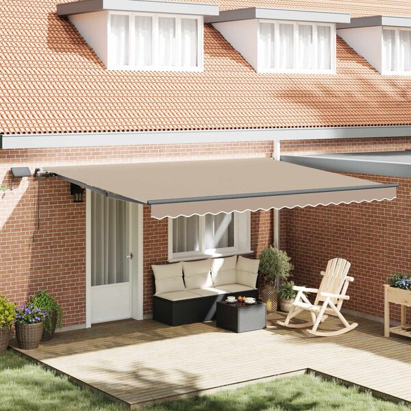 Skrovita tenda Bež 450 ×350 cm tkanina - Bež / 450 ×350 cm