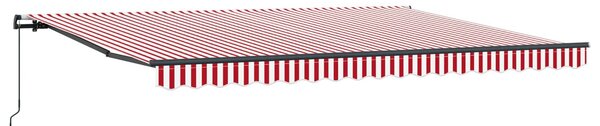 Skrovita tenda Crvena i bijela 450 × 300 cm Poliester i čelik - Crvena / 450 × 300 cm