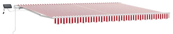 Skrovita tenda Crvena i bijela 450 × 300 cm Tkanina i čelik - Crvena / 450 × 300 cm