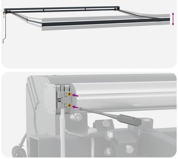 Skrovita tenda Zelena i bijela 400 ×350 cm tkanina - Zelena / 400 ×350 cm