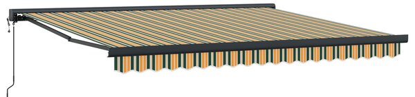 Skrovita tenda Zelena i bijela 400 ×350 cm tkanina - Zelena / 400 ×350 cm