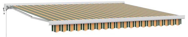 Skrovita tenda Zelena i bijela 400 × 350 cm Poliester i čelik - Zelena / 400 × 350 cm
