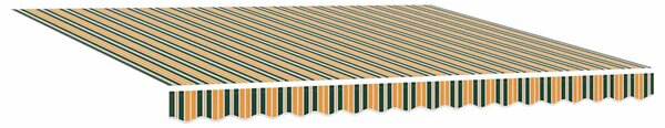 Skrovita tenda Zelena i bijela 400 × 350 cm Poliester i čelik - Zelena / 400 × 350 cm