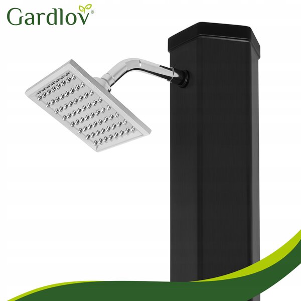 Vanjski uspravni solarni tuš 40l i slavina 216cm crna 360°