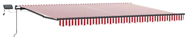 Skrovita tenda Crvena i bijela 400 ×300 cm tkanina - Crvena / 400 ×300 cm