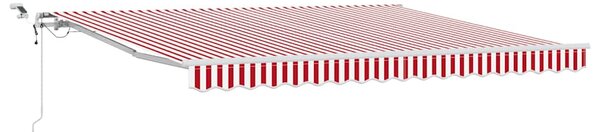 Skrovita tenda Crvena i bijela 400 × 350 cm Poliester i metal - Crvena / 400 × 350 cm