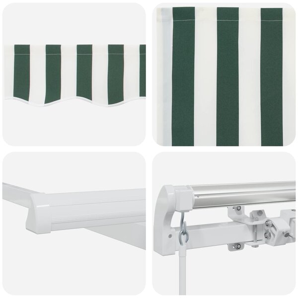 Skrovita tenda Zelena i bijela 400 × 300 cm - Zelena / 400 × 300 cm