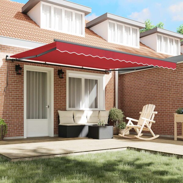Skrovita tenda Crvena 400 × 300 cm Poliester i čelik - Crvena / 400 × 300 cm