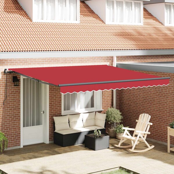 Skrovita tenda Crvena 400 × 300 cm Poliester i čelik - Crvena / 400 × 300 cm