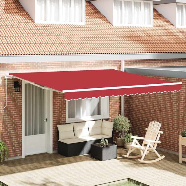 Skrovita tenda Crvena 400 × 300 cm Poliester i aluminij - Crvena / 400 × 300 cm