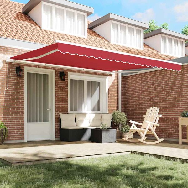 Skrovita tenda Crvena 400 × 300 cm Poliester i aluminij - Crvena / 400 × 300 cm