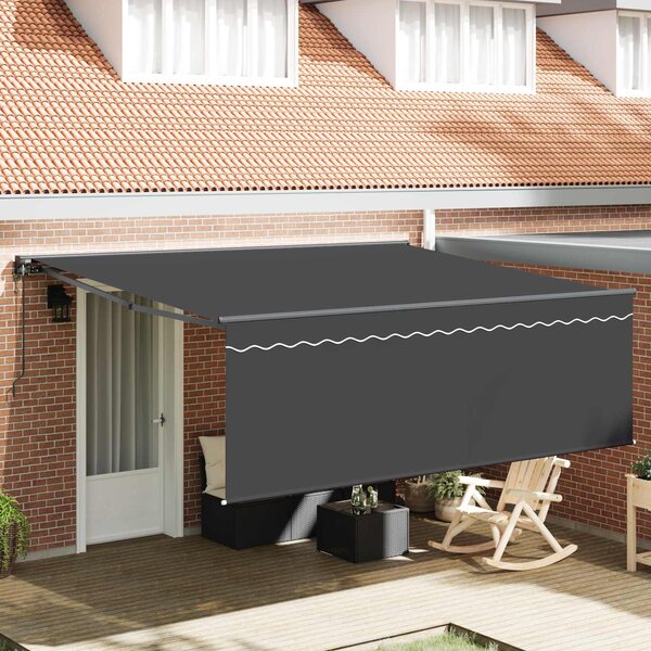 Skrovita tenda Antracit 400 × 300 cm Poliester i aluminij - Antracit / 400 × 300 cm