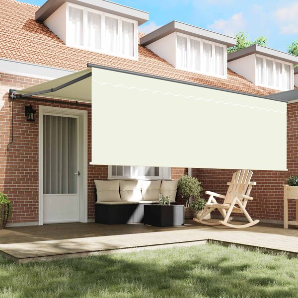 Skrovita tenda Krema 400 × 300 cm Poliester i aluminij - Krem / 400 × 300 cm