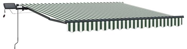 Skrovita tenda Zelena i bijela 350 x 250 cm tkanina - Zelena / 350 x 250 cm