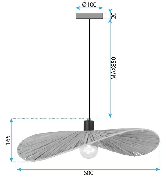 Lampa Viseća APP1831-1CP BLACK
