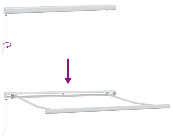Skrovita tenda Crna 300 x 250 cm Tkanina i Metal - Crna / 300 x 250 cm