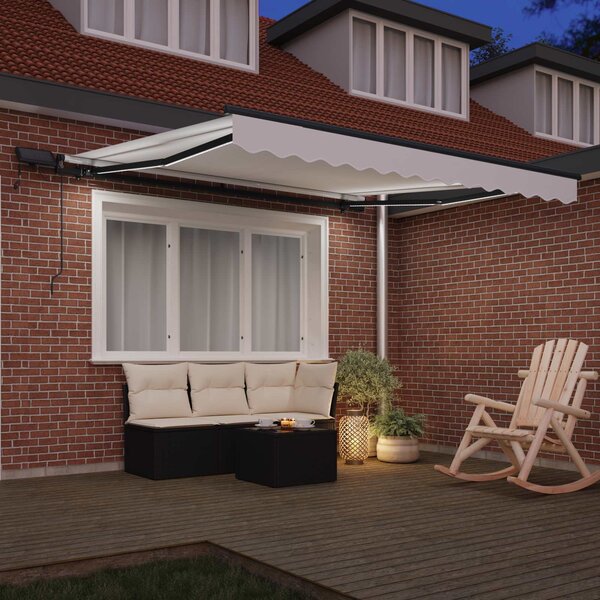 Skrovita tenda Bijelo 350 x 250 cm tkanina - Bijela / 350 x 250 cm