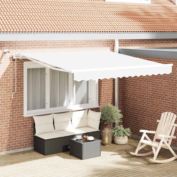 Skrovita tenda Bijelo 300 x 250 cm Poliester i metal - Bijela / 300 x 250 cm