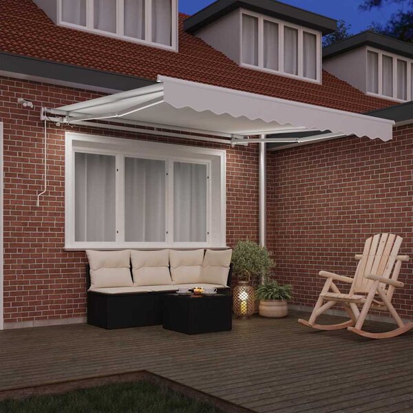 Skrovita tenda Bijelo 300 x 250 cm Poliester i metal - Bijela / 300 x 250 cm