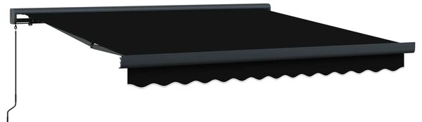 Skrovita tenda Crna 300 x 250 cm Tkanina i Metal - Crna / 300 x 250 cm