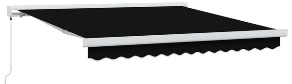 Skrovita tenda Crna 300 x 250 cm Tkanina i Metal - Crna / 300 x 250 cm