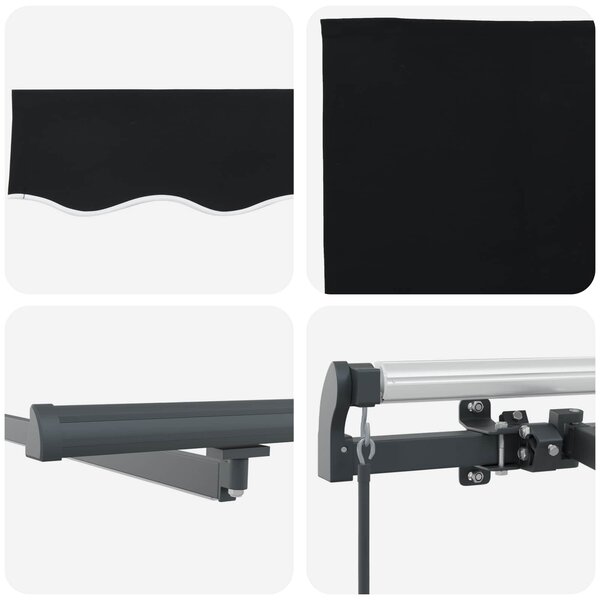 Skrovita tenda Crna 350 x 250 cm tkanina - Crna / 350 x 250 cm