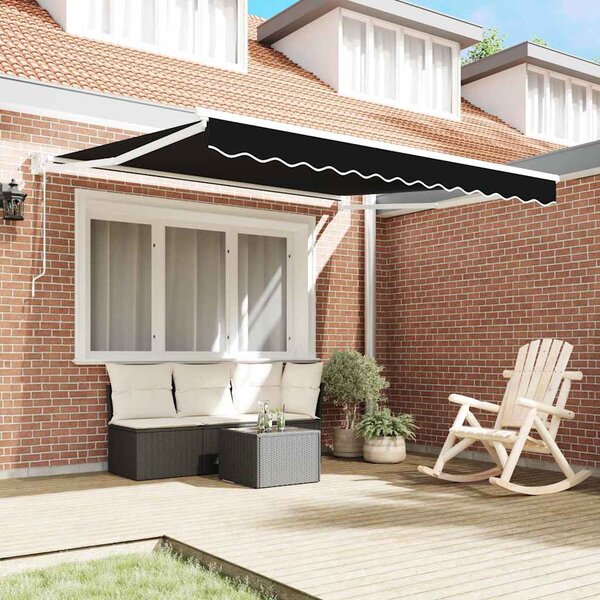 Skrovita tenda Crna 350 x 250 cm tkanina - Crna / 350 x 250 cm