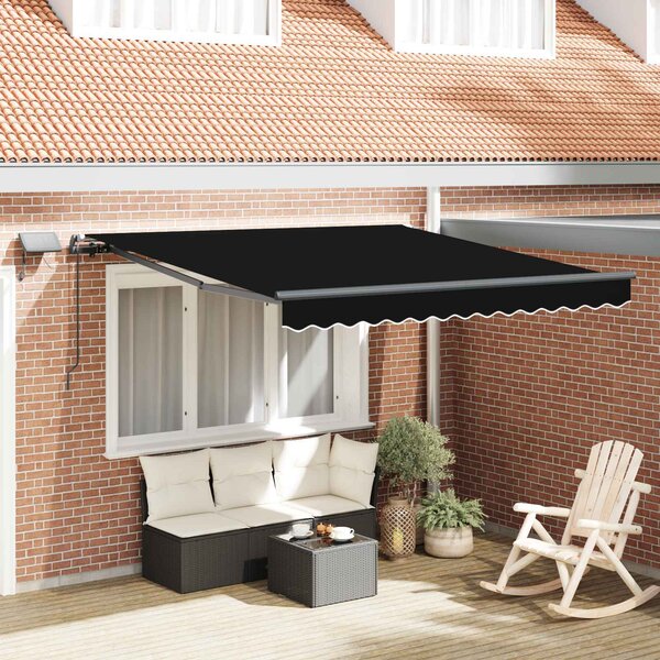 Skrovita tenda Crna 350 x 250 cm tkanina - Crna / 350 x 250 cm