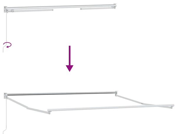 Skrovita tenda Crvena i bijela 350 x 250 cm - Crvena / 350 x 250 cm