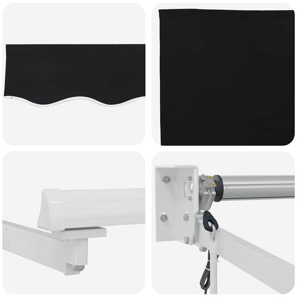 Skrovita tenda Crna 350 x 250 cm tkanina - Crna / 350 x 250 cm