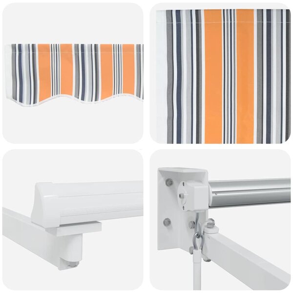 Skrovita tenda Šareni 350 x 250 cm Poliester i aluminij - Višebojno / 350 x 250 cm