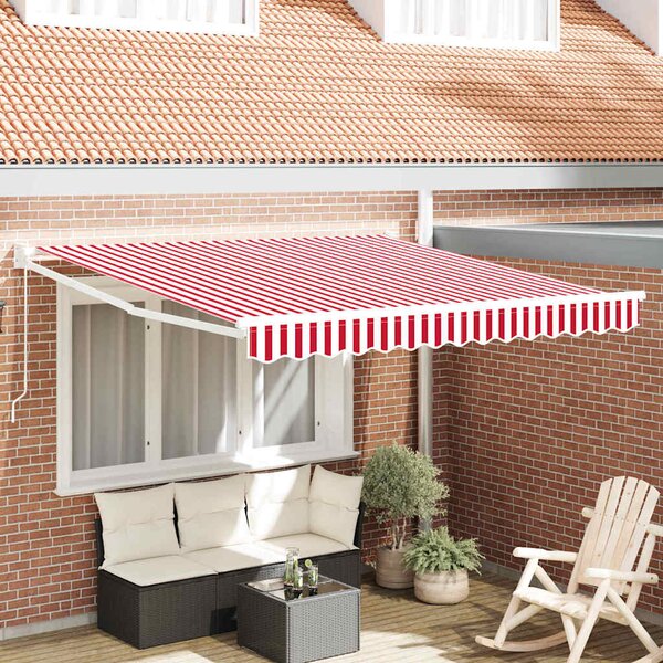 Skrovita tenda Crvena i bijela 350 x 250 cm - Crvena / 350 x 250 cm