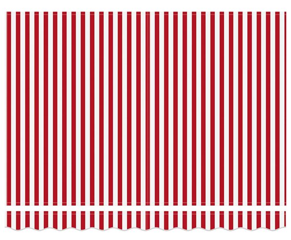 Skrovita tenda Crvena i bijela 350 x 250 cm - Crvena / 350 x 250 cm