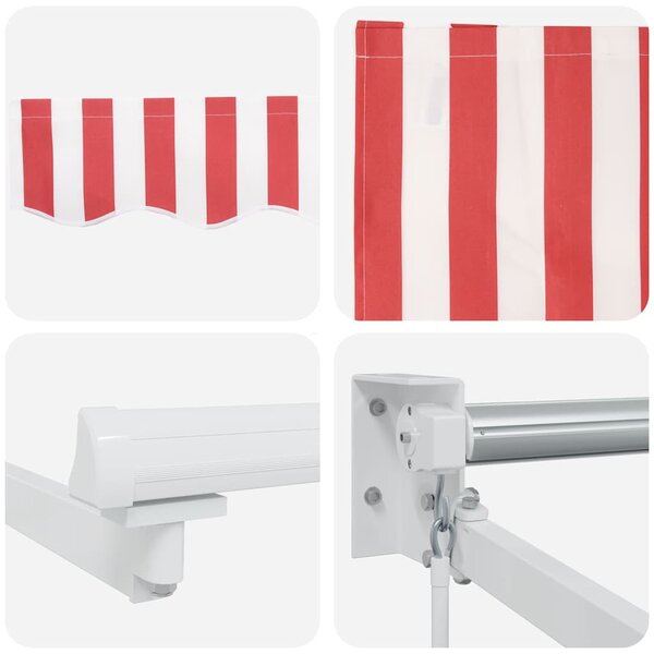Skrovita tenda Crvena i bijela 350 x 250 cm - Crvena / 350 x 250 cm