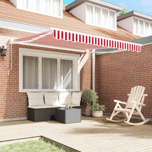 Skrovita tenda Crvena i bijela 350 x 250 cm - Crvena / 350 x 250 cm