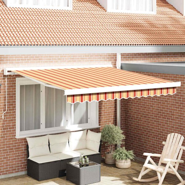 Skrovita tenda Žuta i narančasta 350 x 250 cm Tkanina i Metal - Žuta / 350 x 250 cm