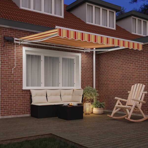 Skrovita tenda Žuta i narančasta 350 x 250 cm Tkanina i čelik - Višebojno / 350 x 250 cm