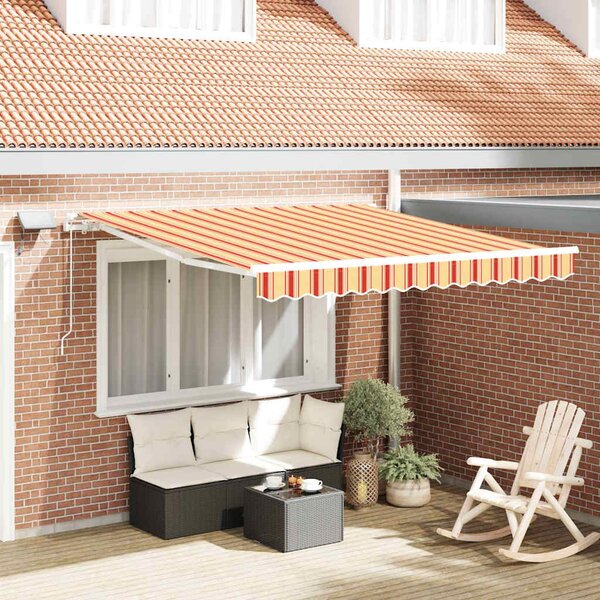 Skrovita tenda Žuta i narančasta 350 x 250 cm Tkanina i čelik - Višebojno / 350 x 250 cm