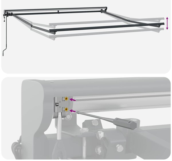Skrovita tenda Antracit 300 x 250 cm Poliester i aluminij - Antracit / 300 x 250 cm