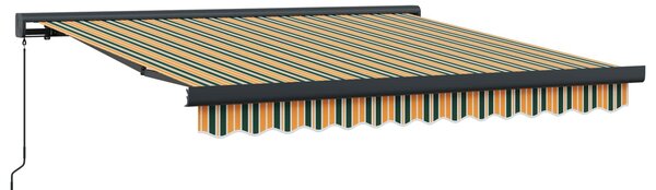Skrovita tenda Zelena i žuta 300 x 250 cm Tkanina i Metal - Zelena / 300 x 250 cm