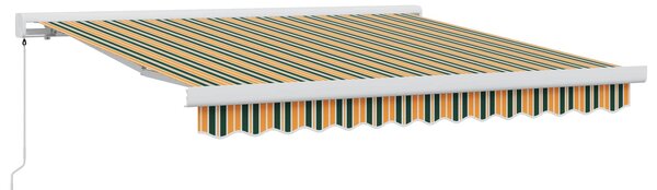 Skrovita tenda Zelena i žuta 300 x 250 cm Tkanina i Metal - Zelena / 300 x 250 cm