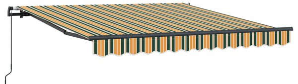 Skrovita tenda Zelena i žuta 300 x 250 cm Poliester i čelik - Zelena / 300 x 250 cm