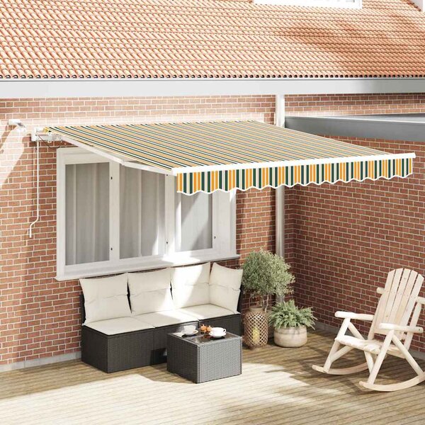 Skrovita tenda Zelena i žuta 300 x 250 cm Poliester i metal - Zelena / 300 x 250 cm