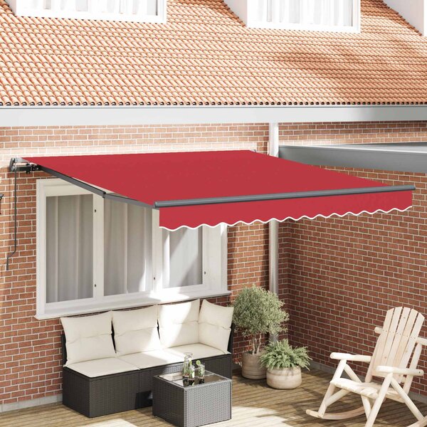 Skrovita tenda Crvena 300 x 250 cm Poliester i čelik - Crvena / 300 x 250 cm