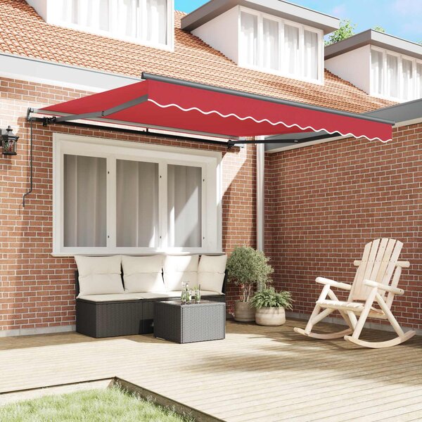 Skrovita tenda Crvena 300 x 250 cm Poliester i čelik - Crvena / 300 x 250 cm