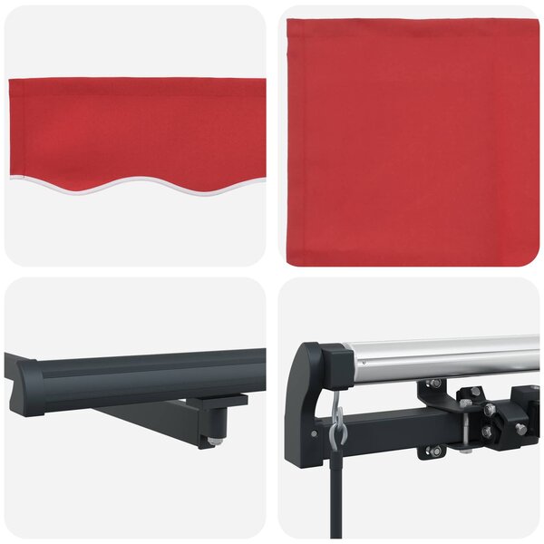 Skrovita tenda Crvena 300 x 250 cm Poliester i čelik - Crvena / 300 x 250 cm