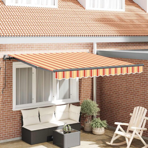Skrovita tenda Žuta i narančasta 300 x 250 cm Poliester i čelik - Žuta / 300 x 250 cm