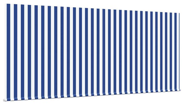 Skrovita tenda Plava i bijela 350 x 250 cm Poliester i aluminij - Plava / 350 x 250 cm