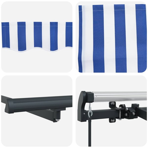Skrovita tenda Plava 250 x 200 cm tkanina - Plava / 250 x 200 cm